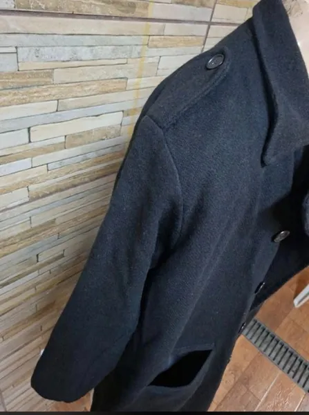 sobretudo masculino lã batida premium preto tam GG