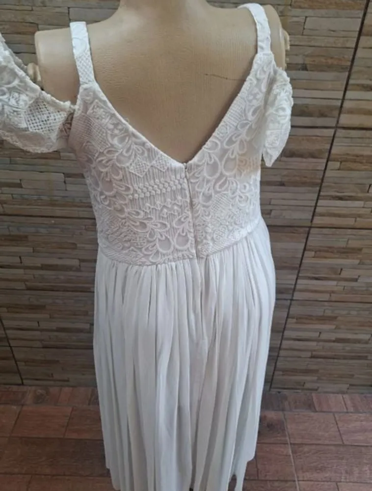 vestido branco plus size luxo em renda gg seminovo