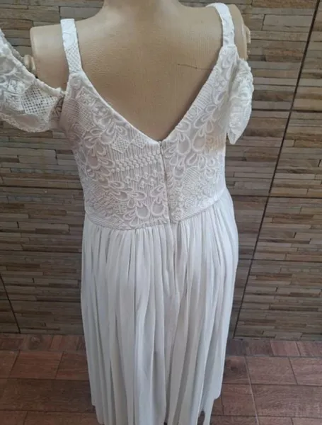 vestido branco plus size luxo em renda gg seminovo