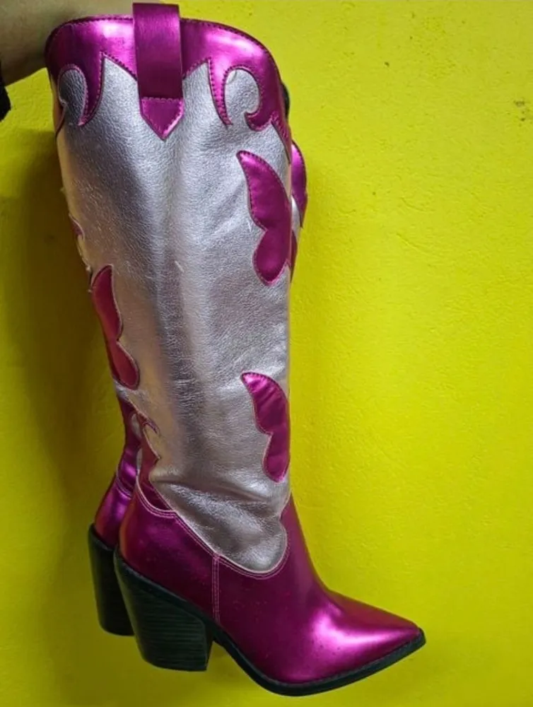 bota country pink metalizada my favorite things tamanho 37