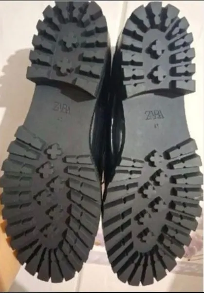 mocassim zara zebra pelo natural e verniz novo tam38