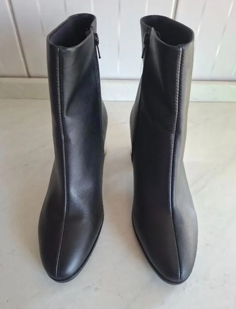 bota comfortflex preta nova n40 salto bloco espelhado luxo