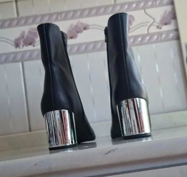 bota comfortflex preta nova n40 salto bloco espelhado luxo