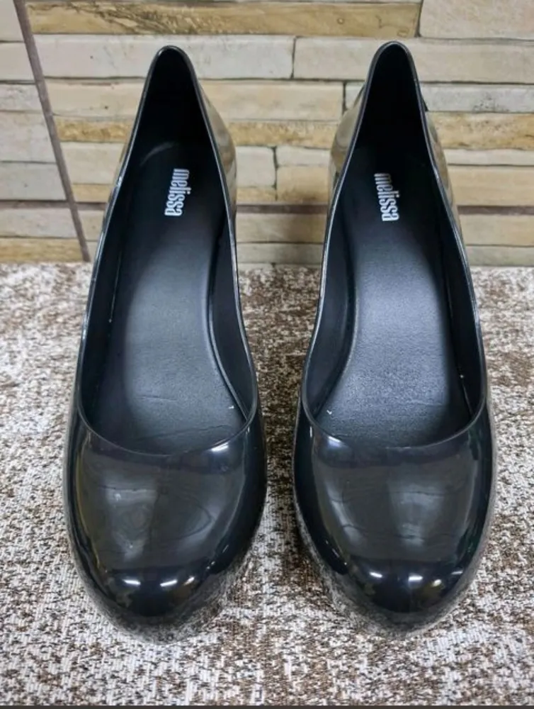 Scarpin Melissa purple  preto N37 seminovo e confortável