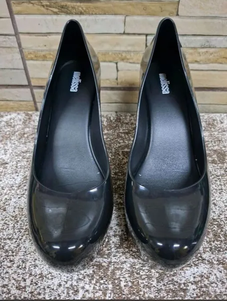 Scarpin Melissa purple  preto N37 seminovo e confortável