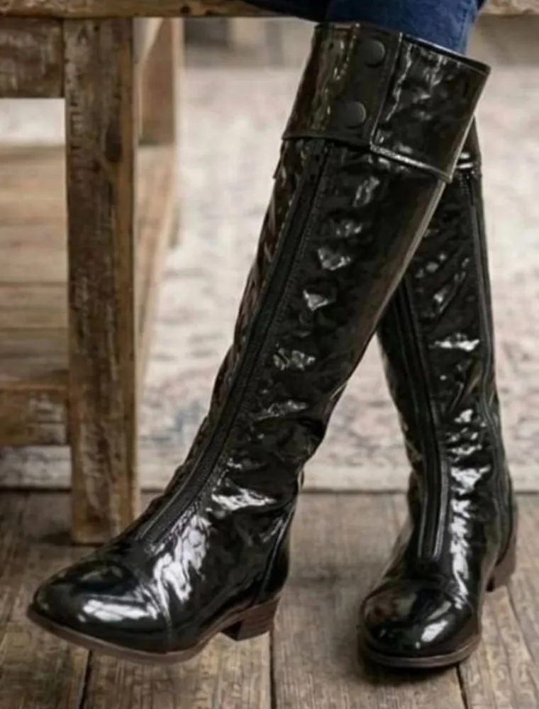 bota courrèges paris internacional vinil zíper frontal 36 37