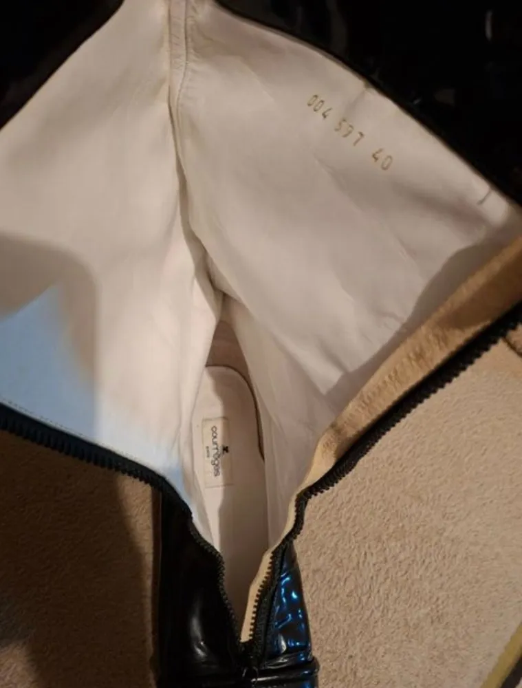 bota courrèges paris internacional vinil zíper frontal 36 37