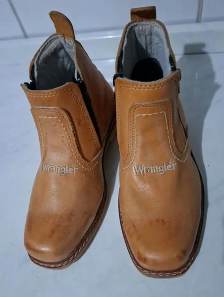 botina wrangler couro legítimo tam 37 38 nova impecável