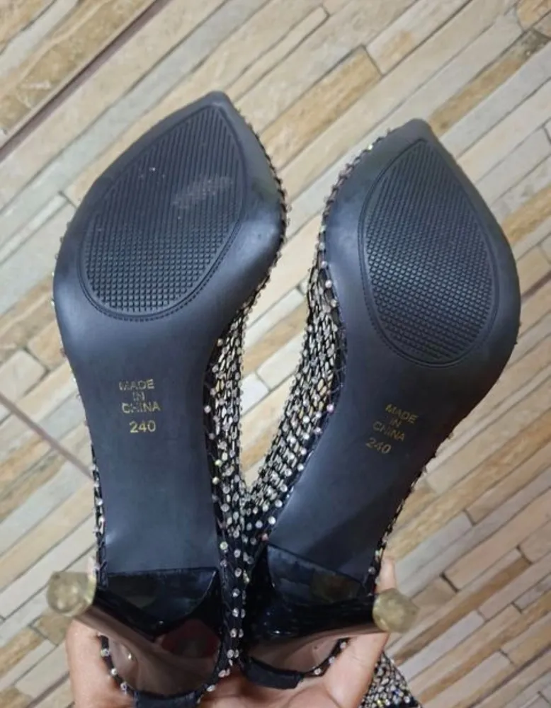 bota luxo strass cristal brilhante  n35 36