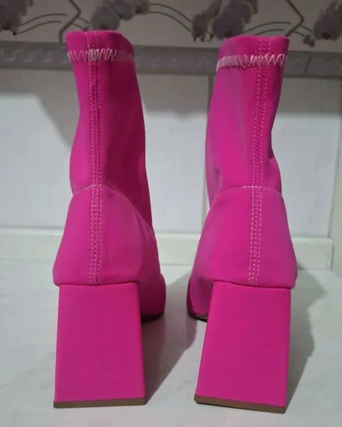 bota pink neon fashionista n38 salto geométrico