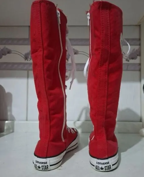 all star chuck taylor knee high vermelho n33 seminovo