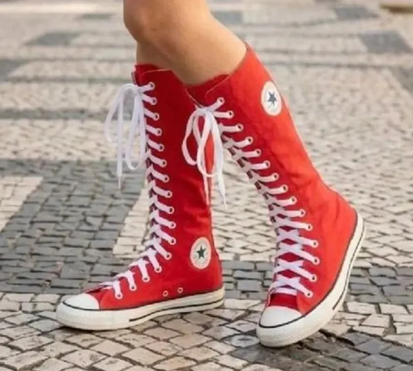 all star chuck taylor knee high vermelho n33 seminovo