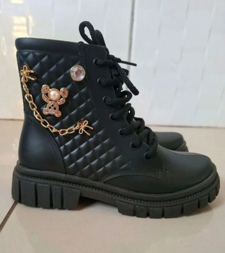 bota infantil luelua n29 30 nova com etiqueta impermeável