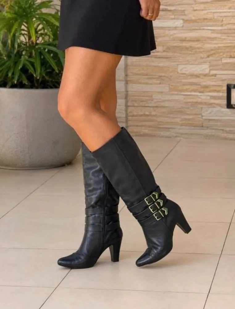 bota ramarim cano alto preta tamanho 38 elegante