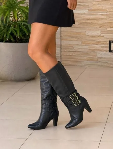 bota ramarim cano alto preta tamanho 38 elegante