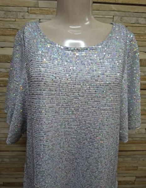 vestido de festa curto prata holográfico tam mg