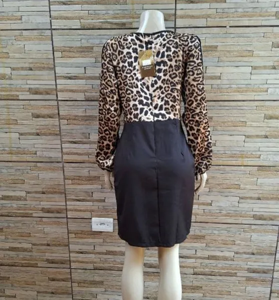 vestido oncinha luxo tam m novo detalhe corrente