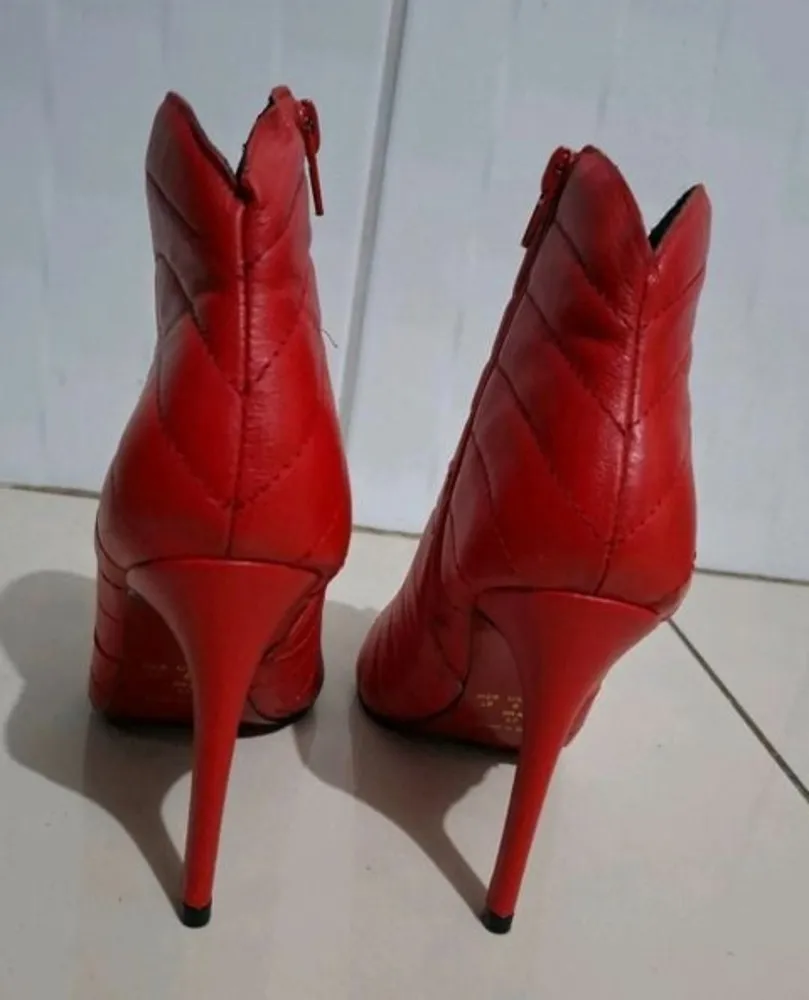 bota luíza amaral vermelha n37 estilo premium  salto 11cm