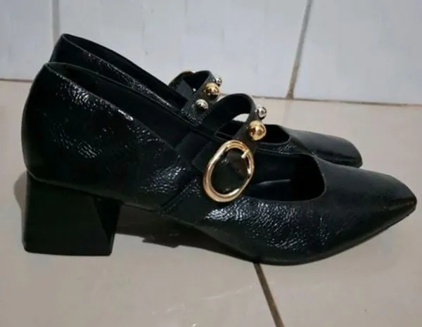 sapato corello preto verniz n38 seminovo scarpin mary jane
