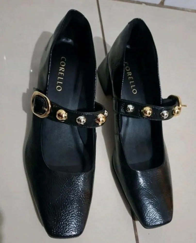 sapato corello preto verniz n38 seminovo scarpin mary jane