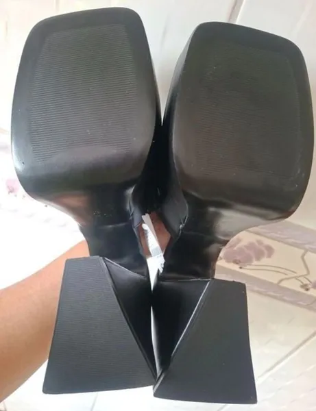 Tamanco  plataforma madu&co preto N39 Salto 13cm elegante