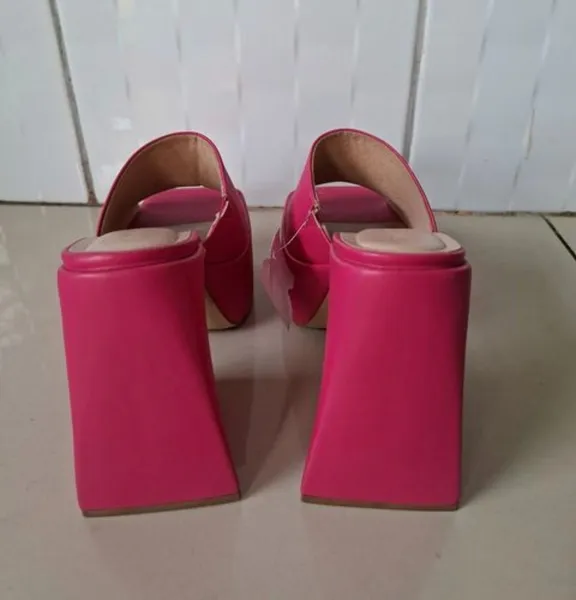 Tamanco plataforma rosa madu&co n37 novo salto 13cm lindo