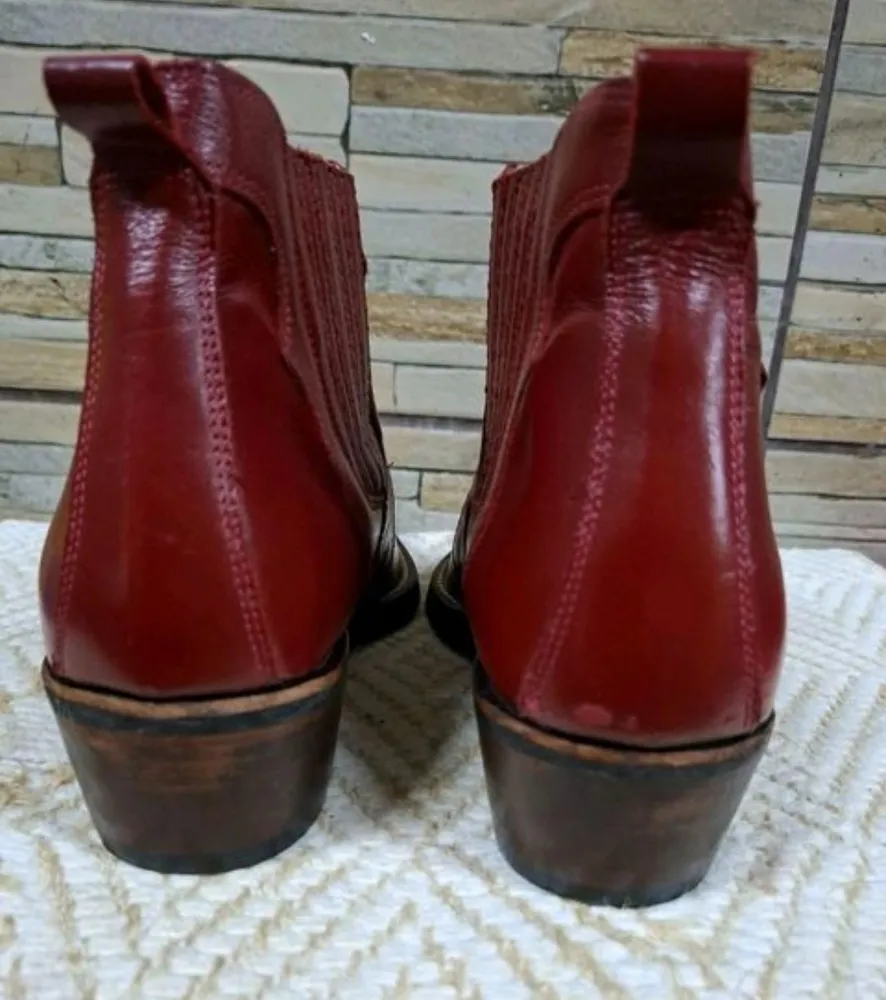 bota masculina country tróia vermelha ouro legítimo n 39/40
