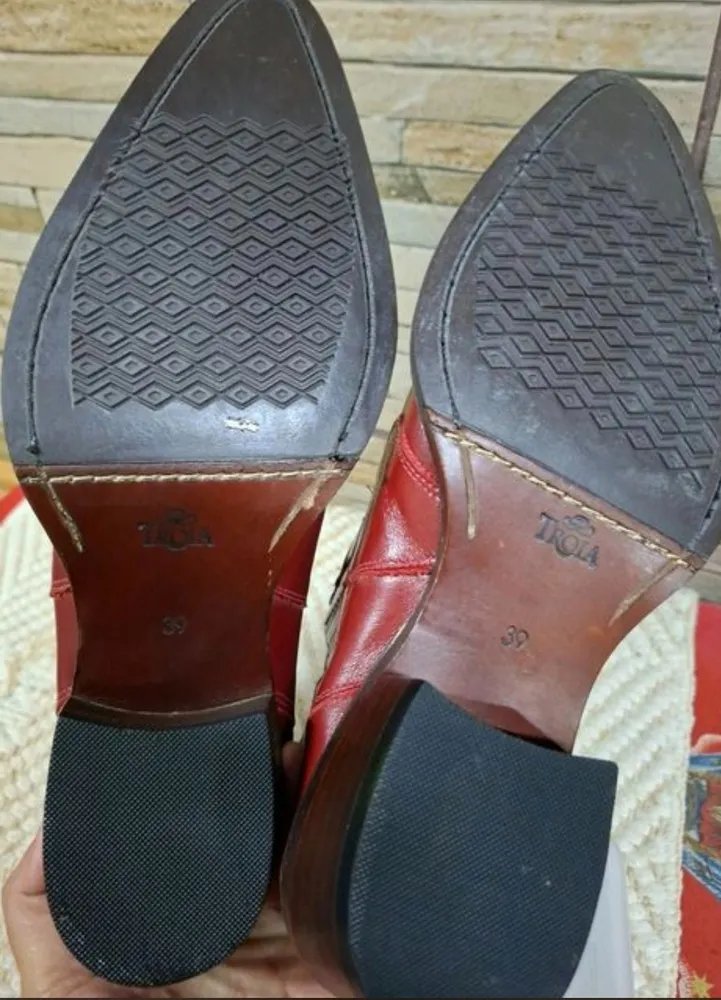bota masculina country tróia vermelha ouro legítimo n 39/40