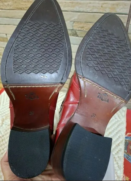 bota masculina country tróia vermelha ouro legítimo n 39/40