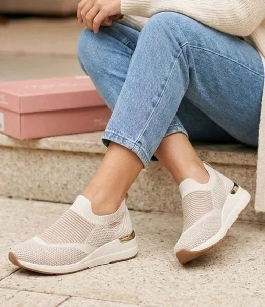 tênis modare ultraconforto slip on bege tam 38 novo c/ caixa