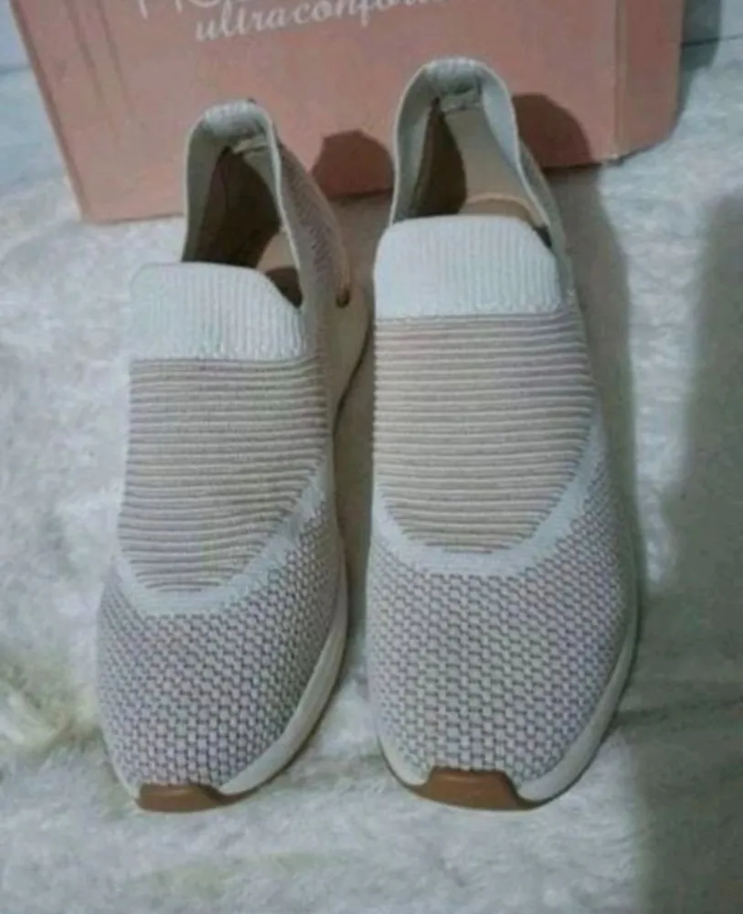 tênis modare ultraconforto slip on bege tam 38 novo c/ caixa