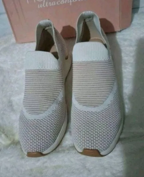 tênis modare ultraconforto slip on bege tam 38 novo c/ caixa