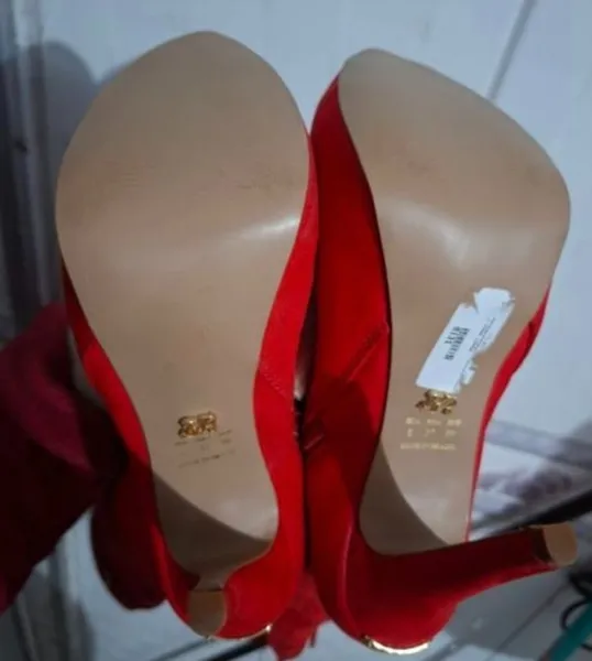 bota over the knee morena rosa vermelha luxo salto 12cm