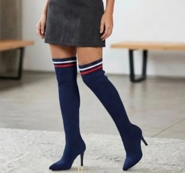 bota meia vizzano azul marinho tam 37  luxo nova