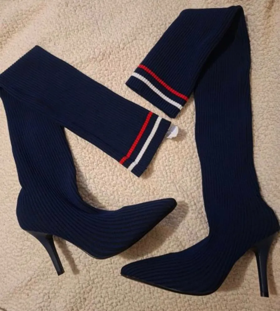 bota meia vizzano azul marinho tam 37  luxo nova