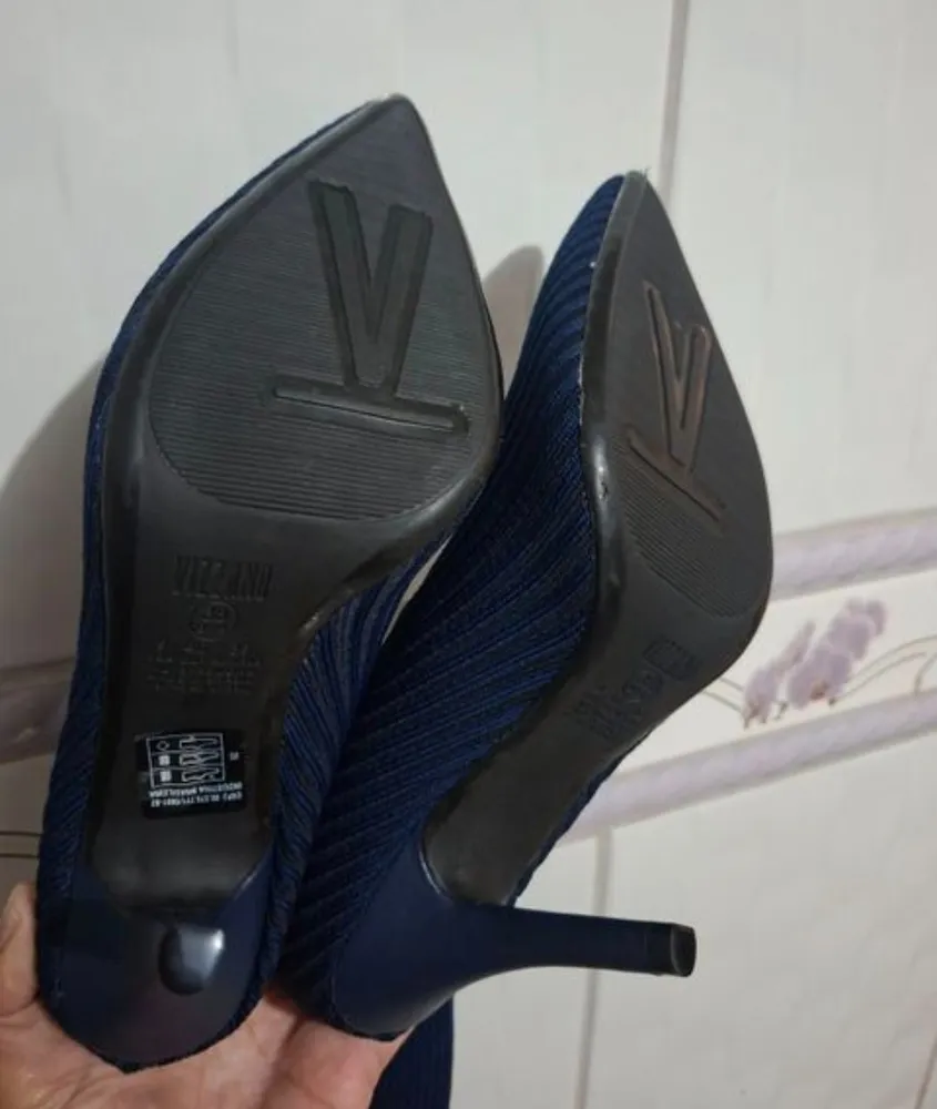 bota meia vizzano azul marinho tam 37  luxo nova