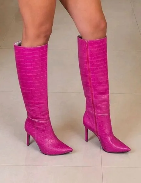bota via marte pink n 38 salto 9cm  nova com caixa