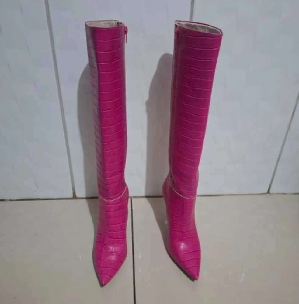 bota via marte pink n 38 salto 9cm  nova com caixa