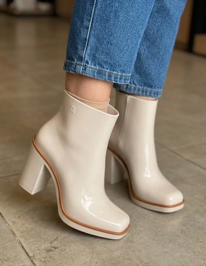 bota melissa classic boot off-white tam 37 salto 9,5cm