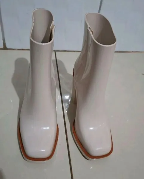 bota melissa classic boot off-white tam 37 salto 9,5cm