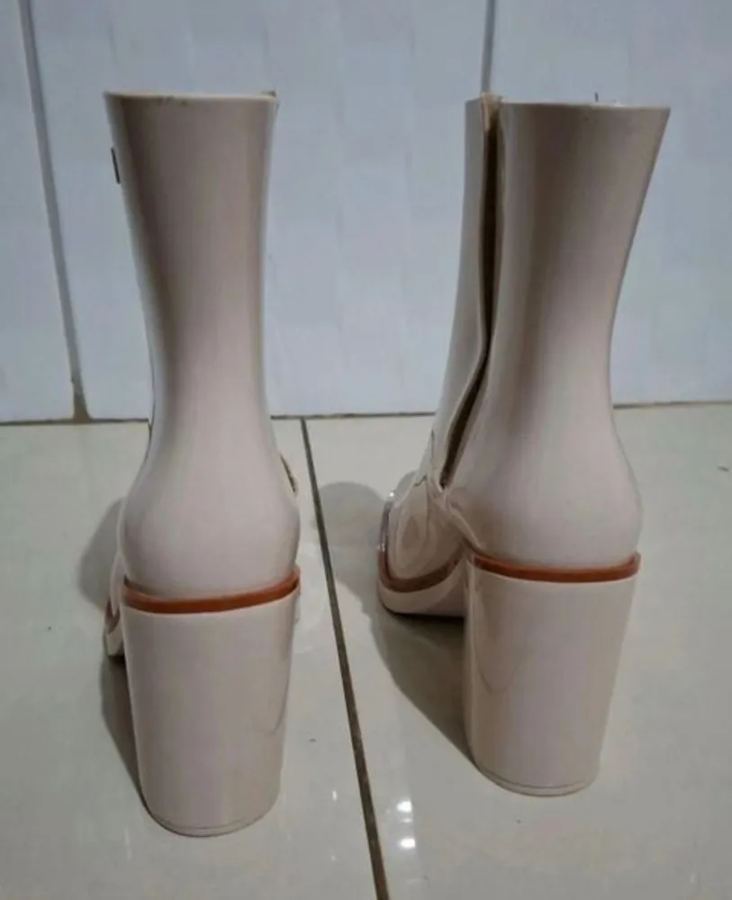 bota melissa classic boot off-white tam 37 salto 9,5cm
