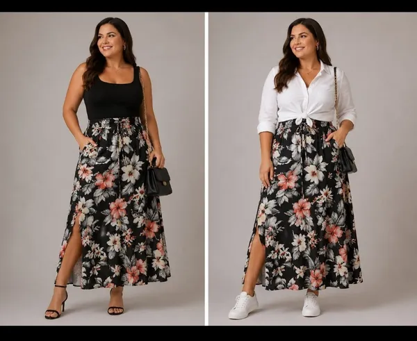 Saia Midi estampada
