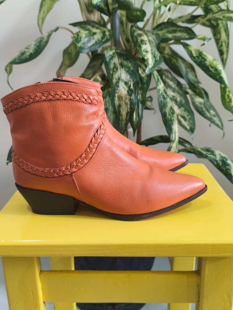 Bota cano curto de couro Orcade