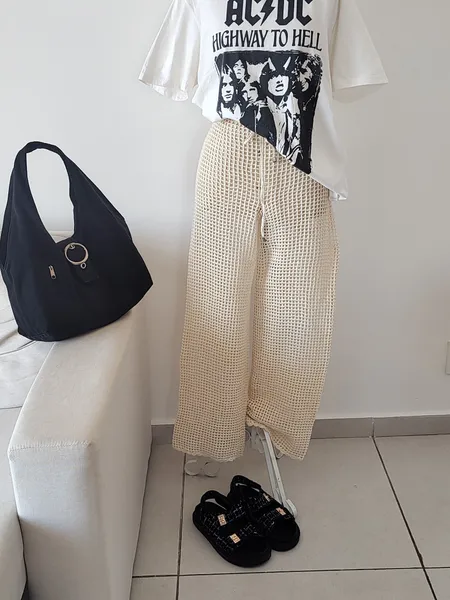 calça croche praia ou casual