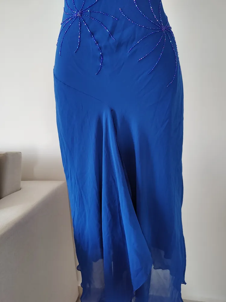 vestido azul alcinha vintage soltinho