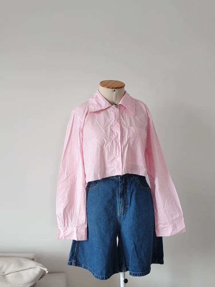 cropped social listrado roda