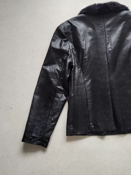 jaqueta couro legítimo blazer curto