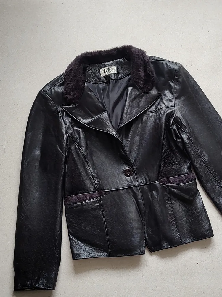jaqueta couro legítimo blazer curto