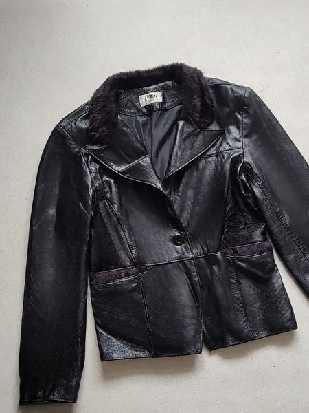 jaqueta couro legítimo blazer curto