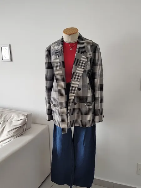 calça wide lavagem azul escuro jeans